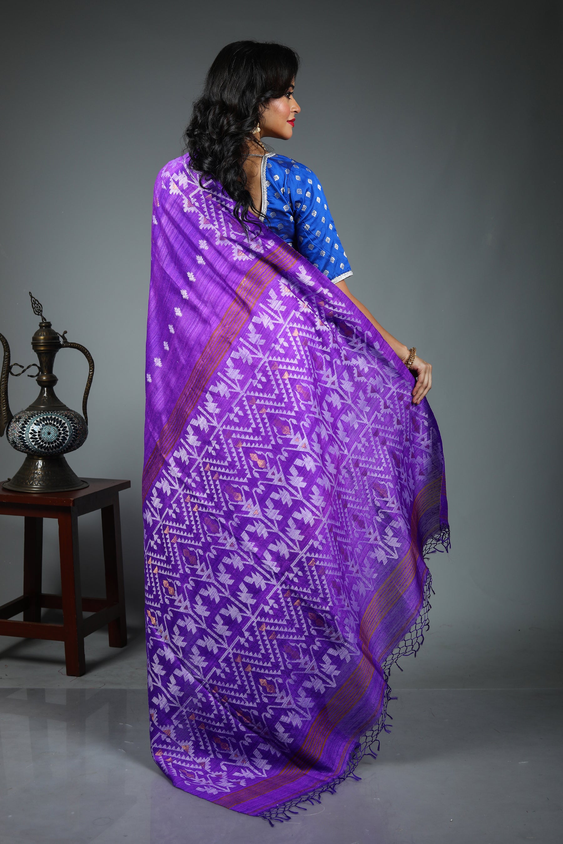 Purple Tussar Saree