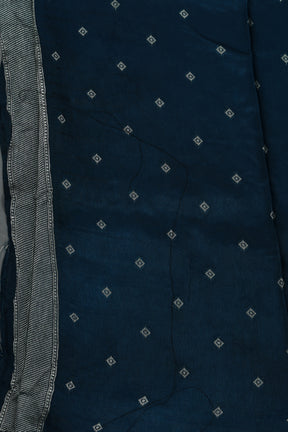 Blue Blended Silk Saree