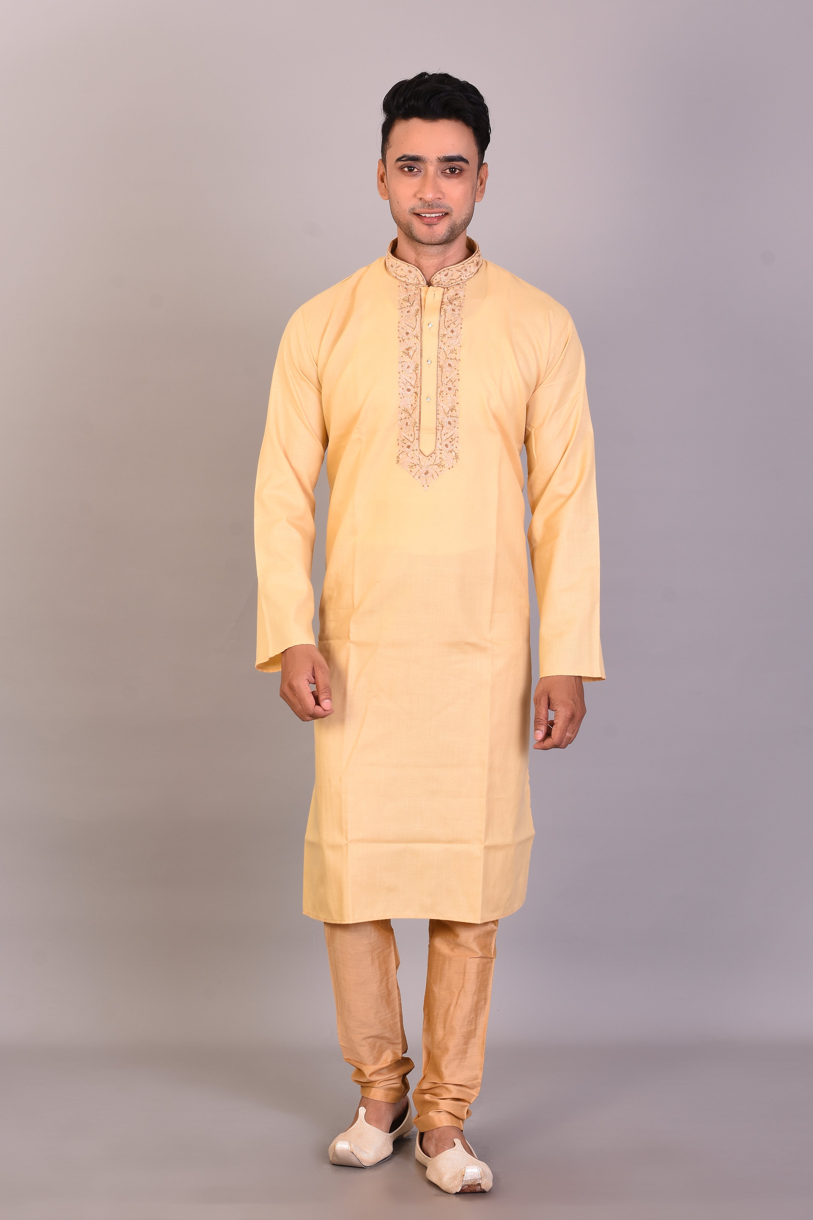 Long Tussar Silk Kurta with Full Sleeves - Keya Seth Exclusive