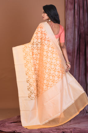 Light Yellow Blended Dhakai Banarasi Saree - Keya Seth Exclusive