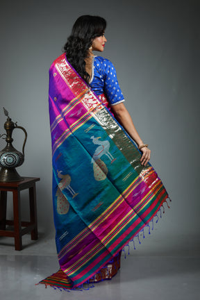 Dual Tone Purple Kalashetra Saree