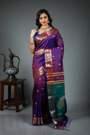 Dual Tone Purple Kalashetra Saree