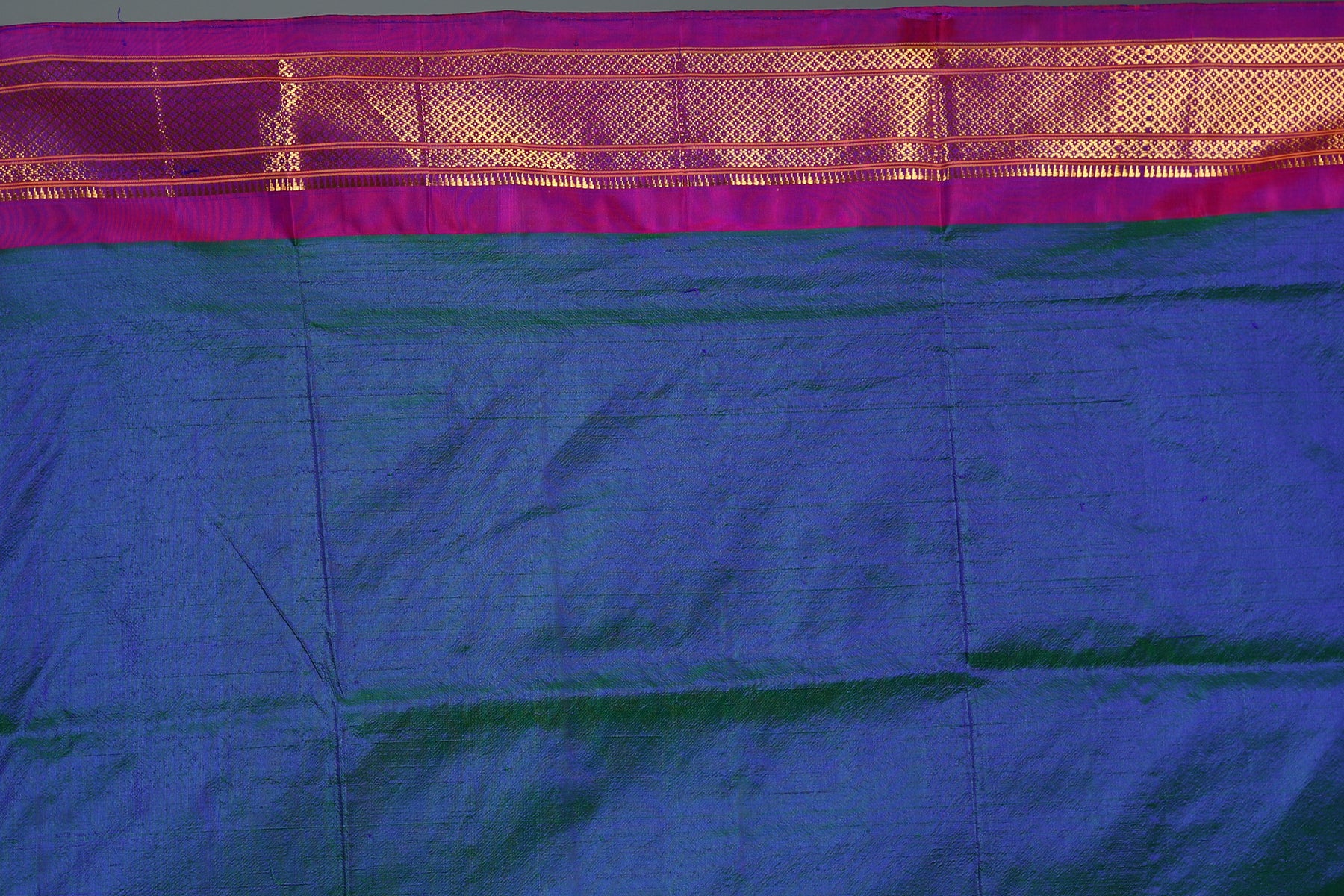 Dual Tone Blue Kanjivaram Silk Saree