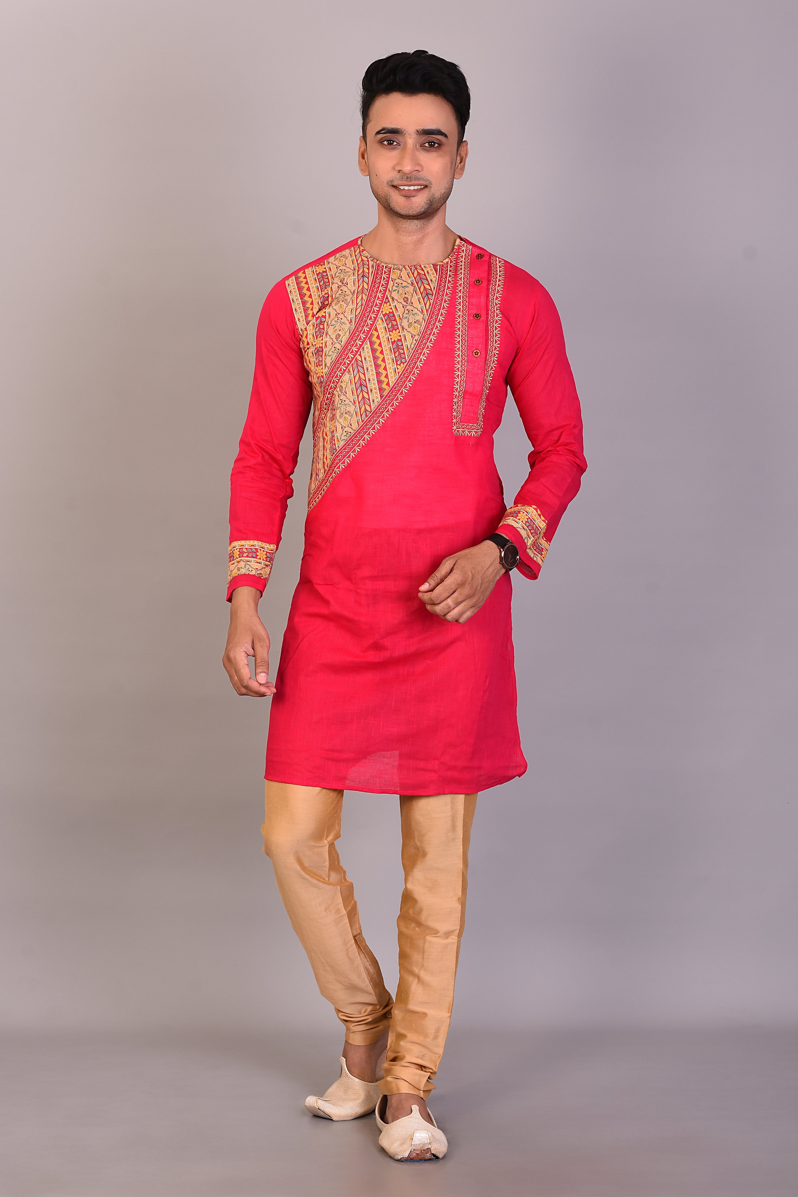 Long Rani Silk Kurta with Full Sleeves