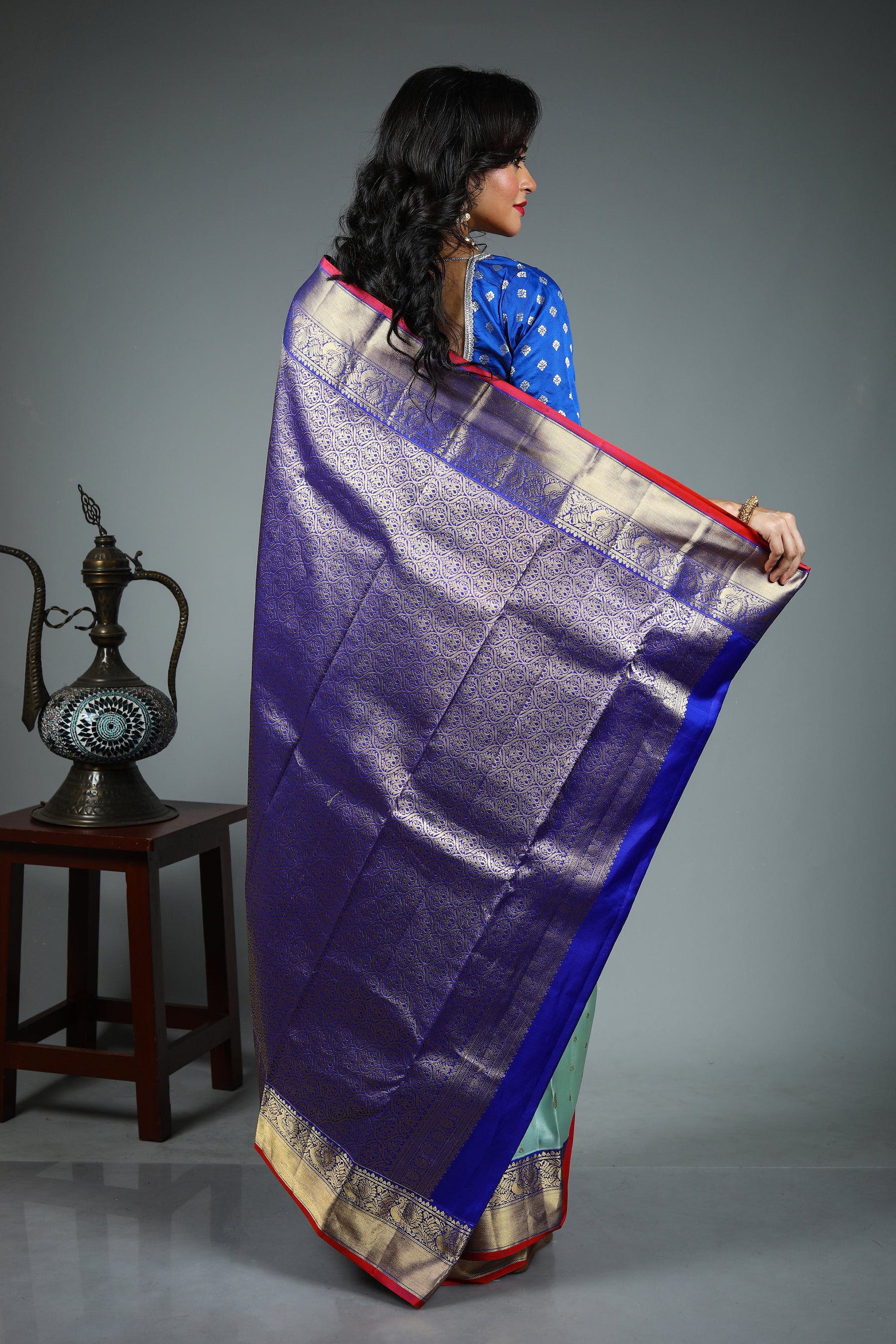 Sea Green Pure Kanjivaram Silk Saree