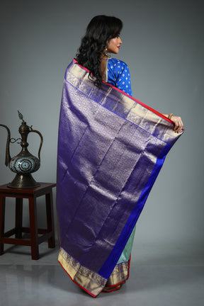 Sea Green Pure Kanjivaram Silk Saree