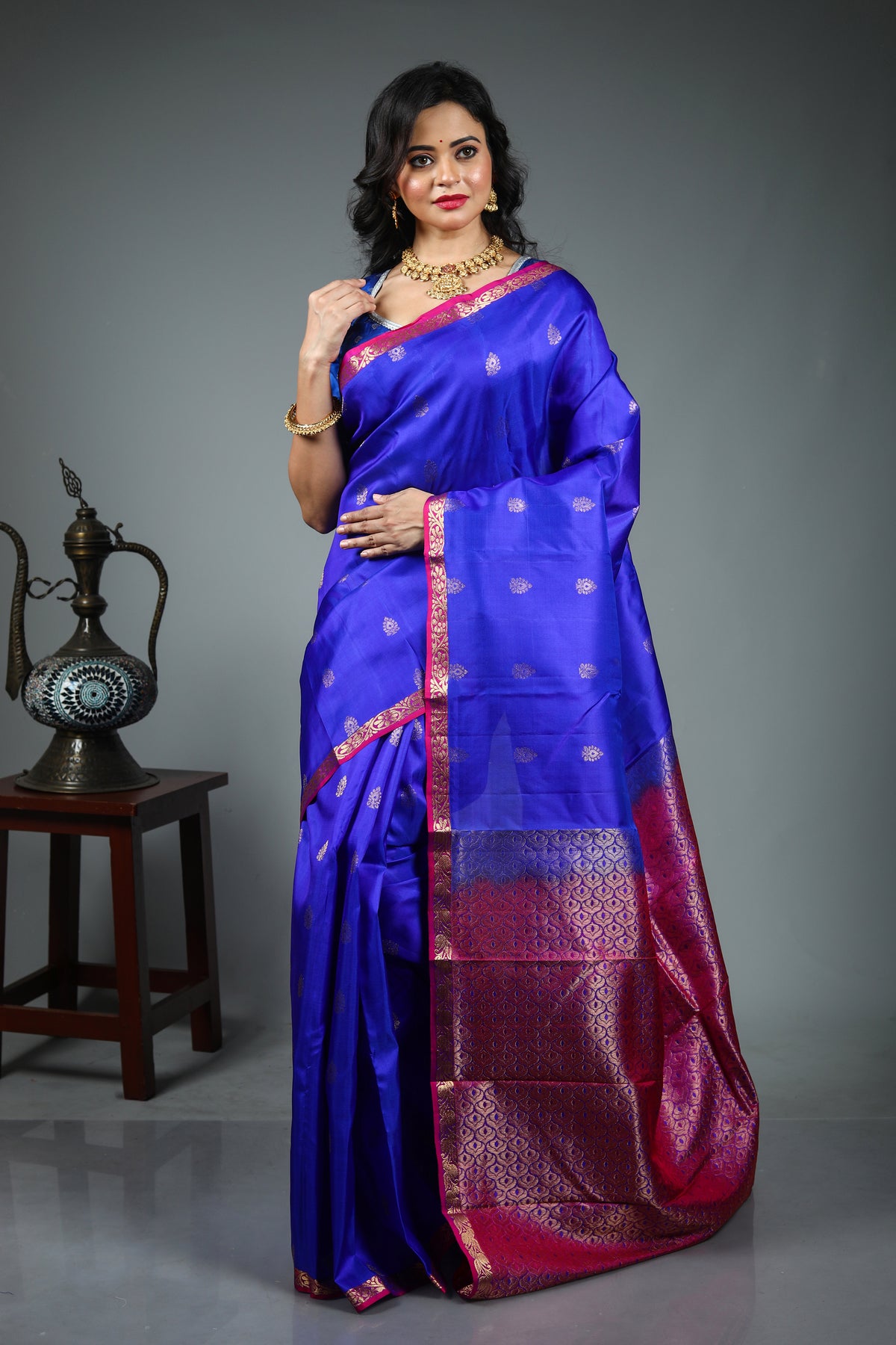 Royal Blue Pure Kanjivaram Silk Saree