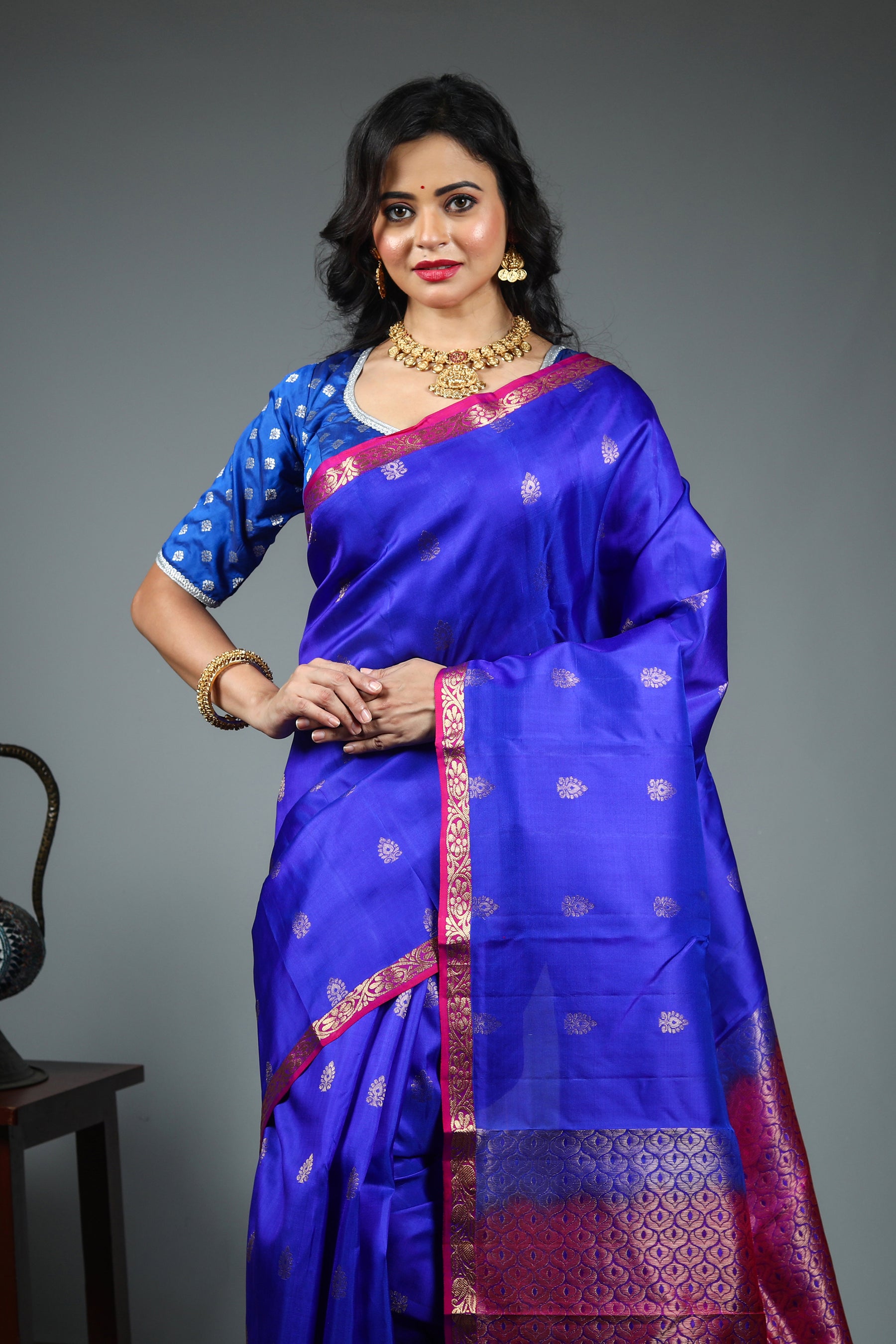 Royal Blue Pure Kanjivaram Silk Saree