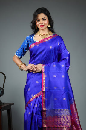 Royal Blue Pure Kanjivaram Silk Saree