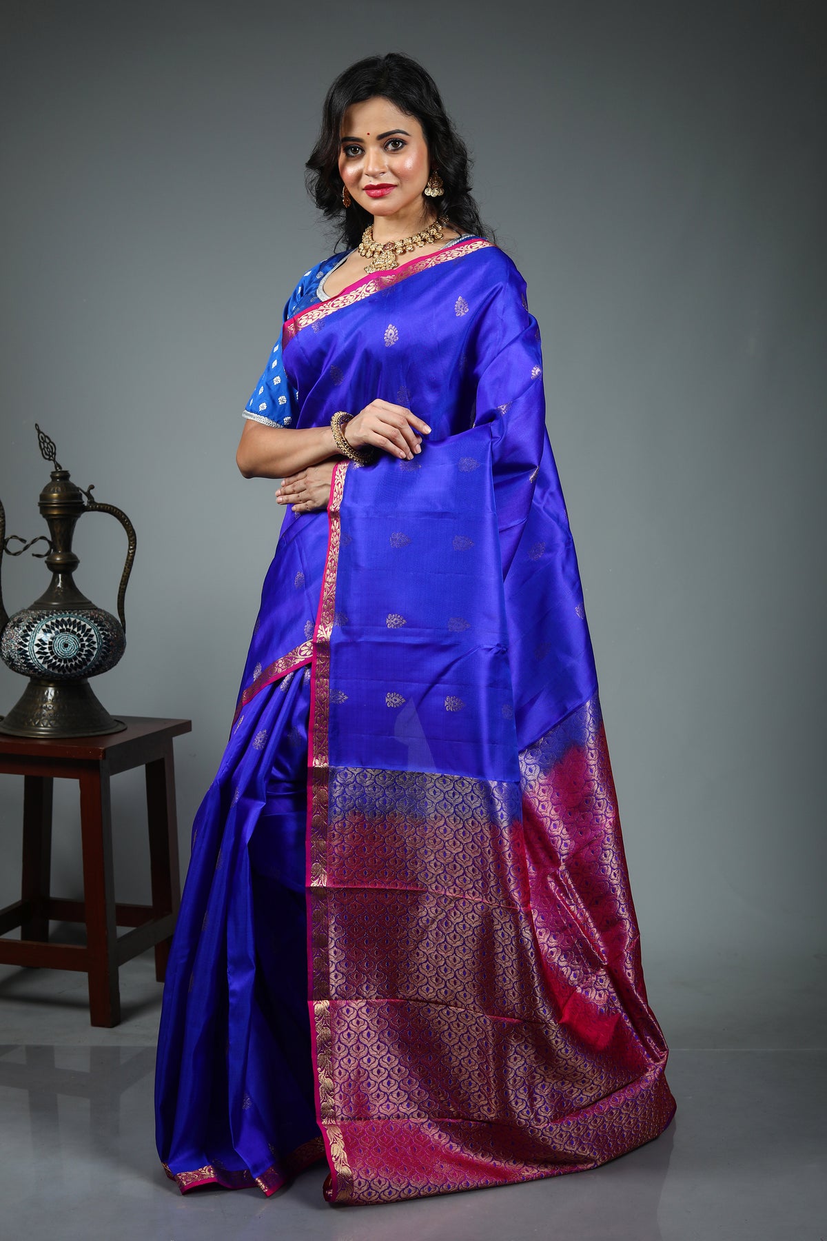 Royal Blue Pure Kanjivaram Silk Saree