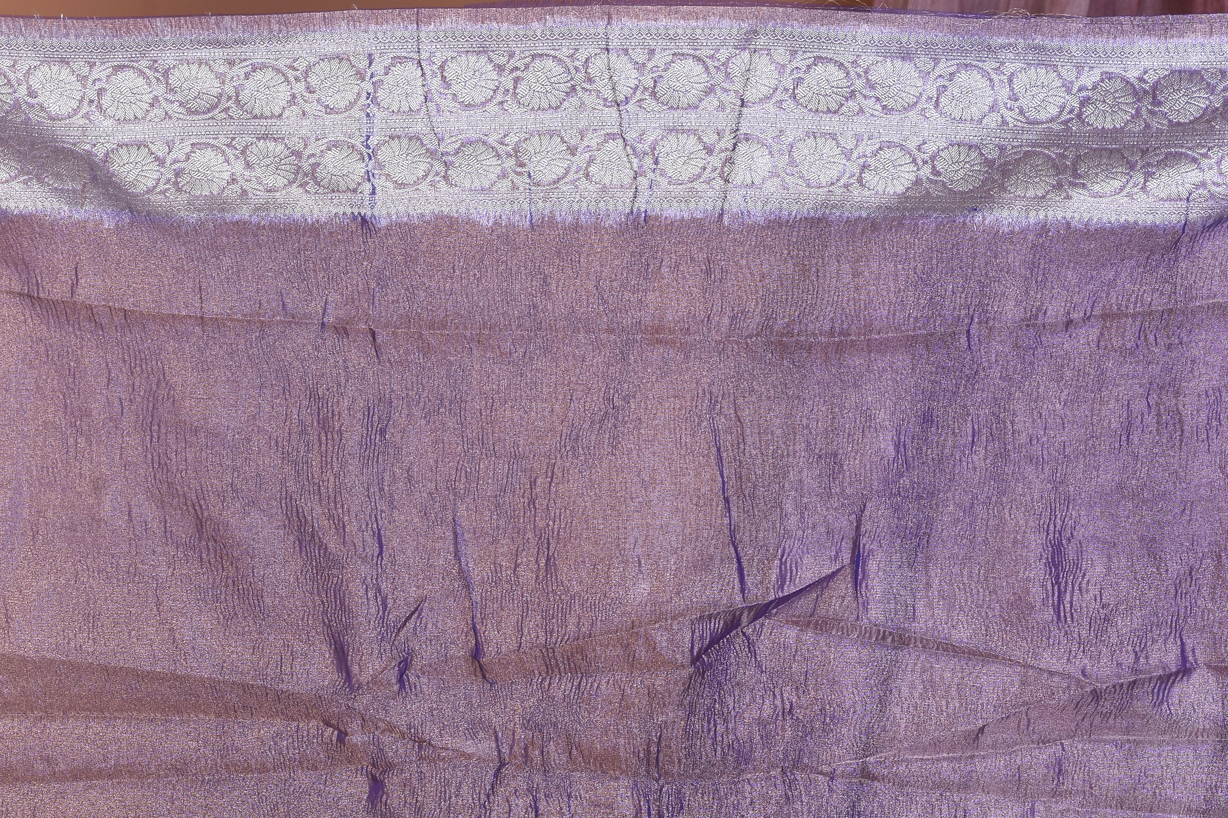 Mauve Blended Tissue Saree with Zari Work - Keya Seth Exclusive