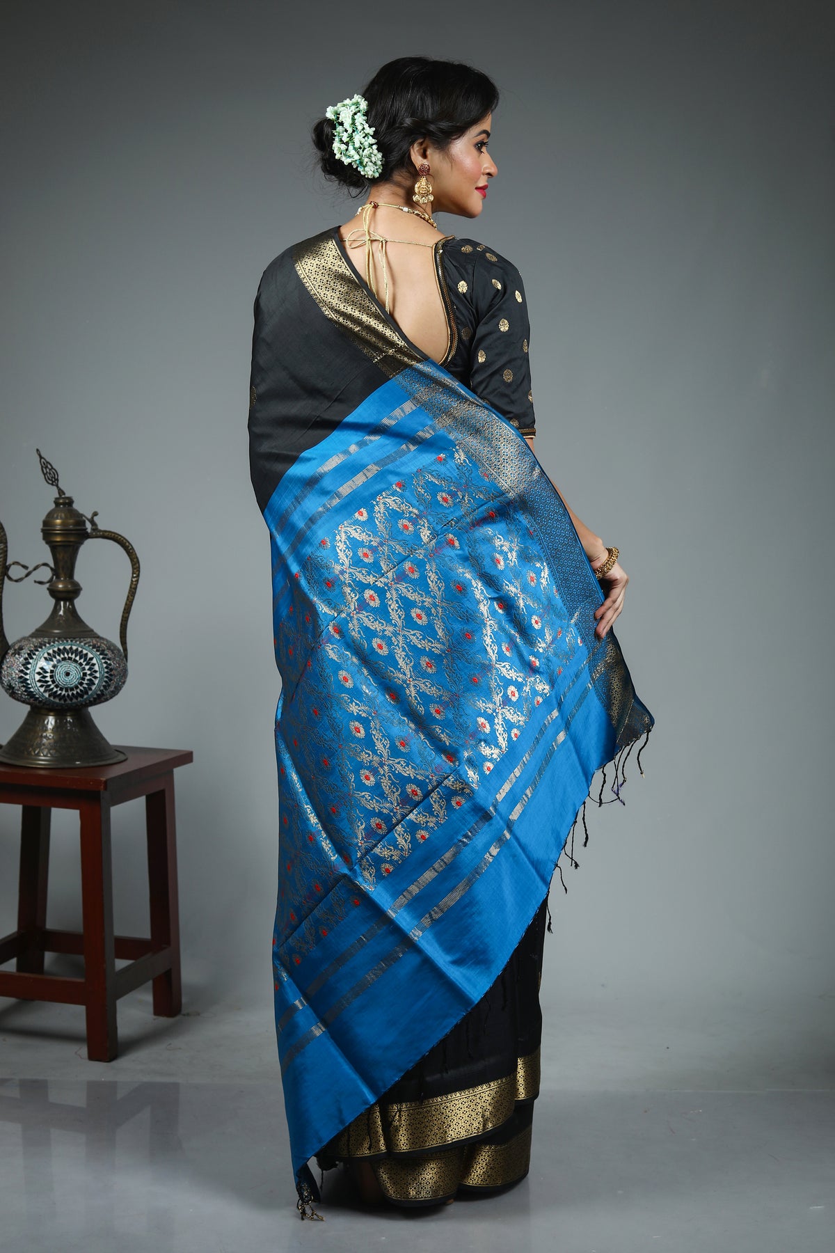 Black Pure Kanjivaram Silk Saree