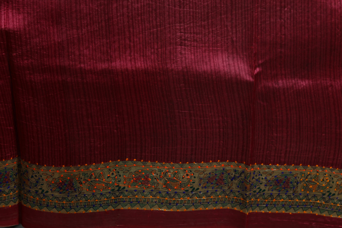 Pink Tussar Saree