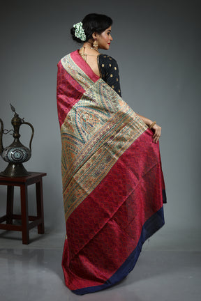 Pink Tussar Saree