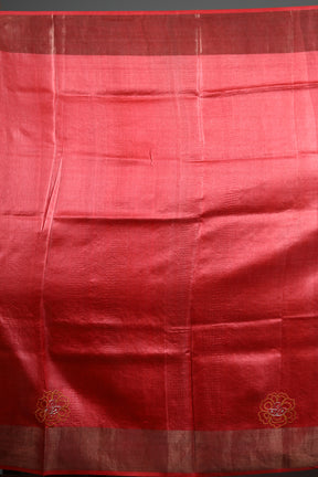 Brown Pure Tussar Saree