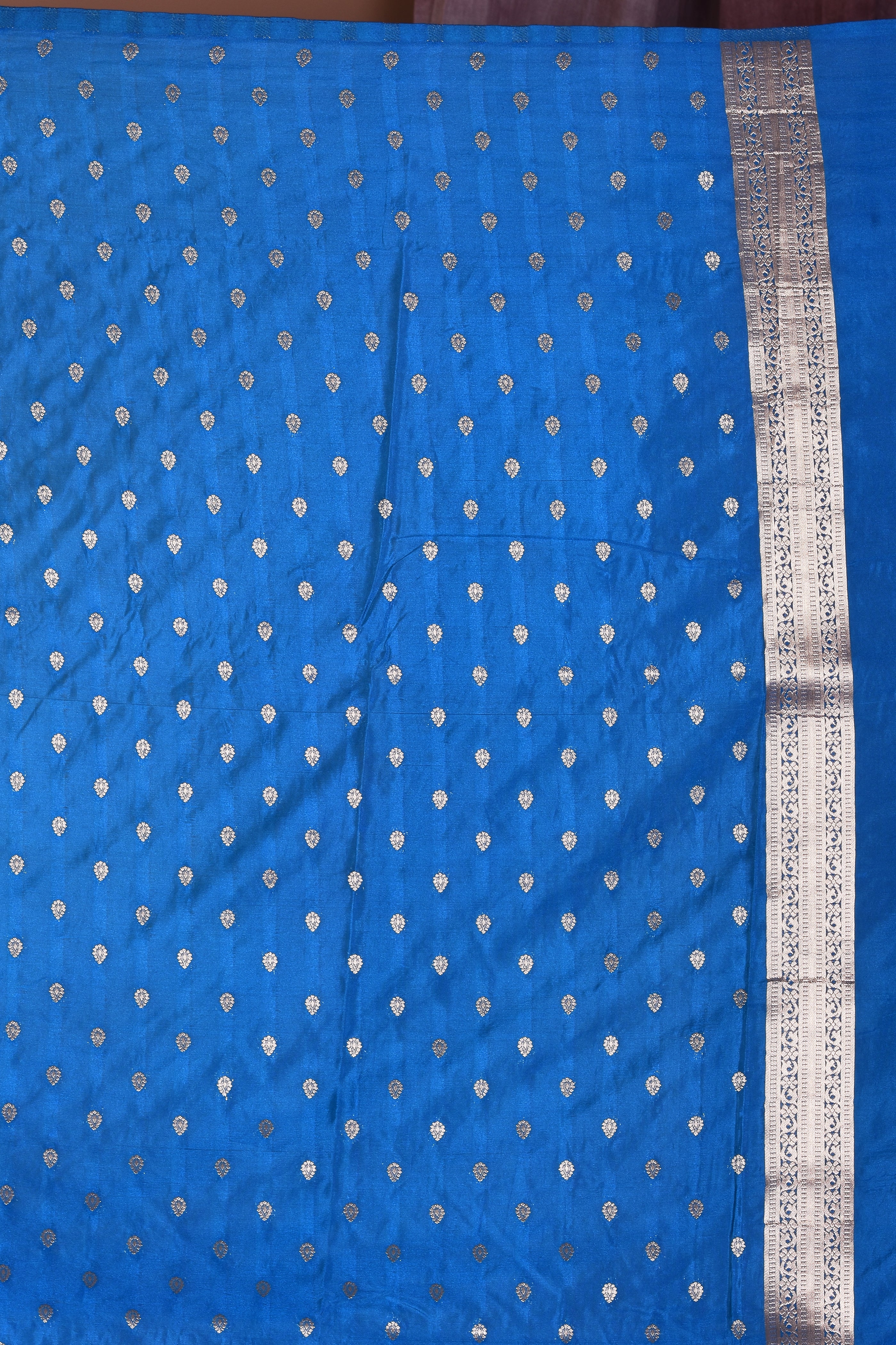 Blue Blended Organza Saree with Zari Work - Keya Seth Exclusive