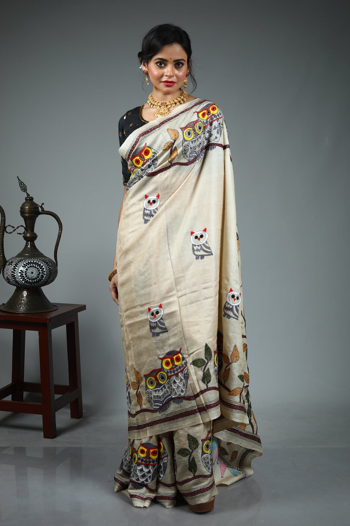Offwhite Tussar Saree