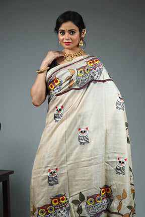 Offwhite Tussar Saree