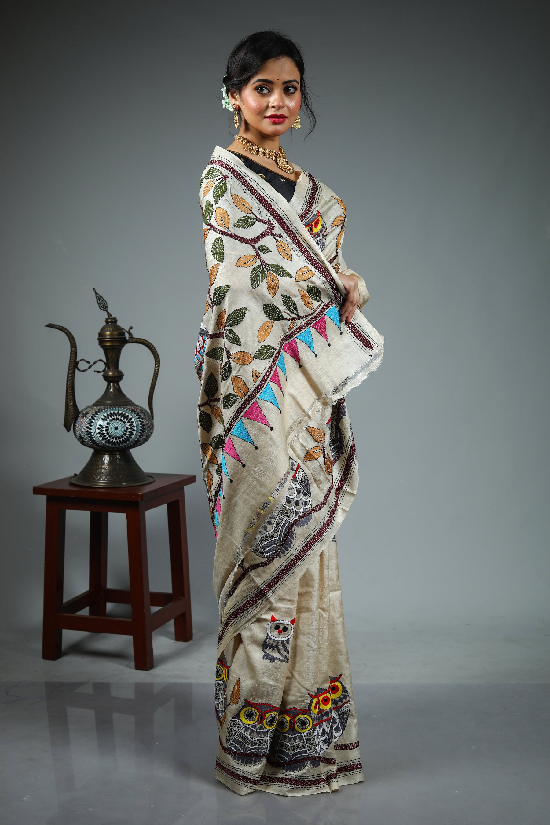 Offwhite Tussar Saree
