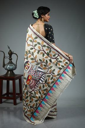 Offwhite Tussar Saree