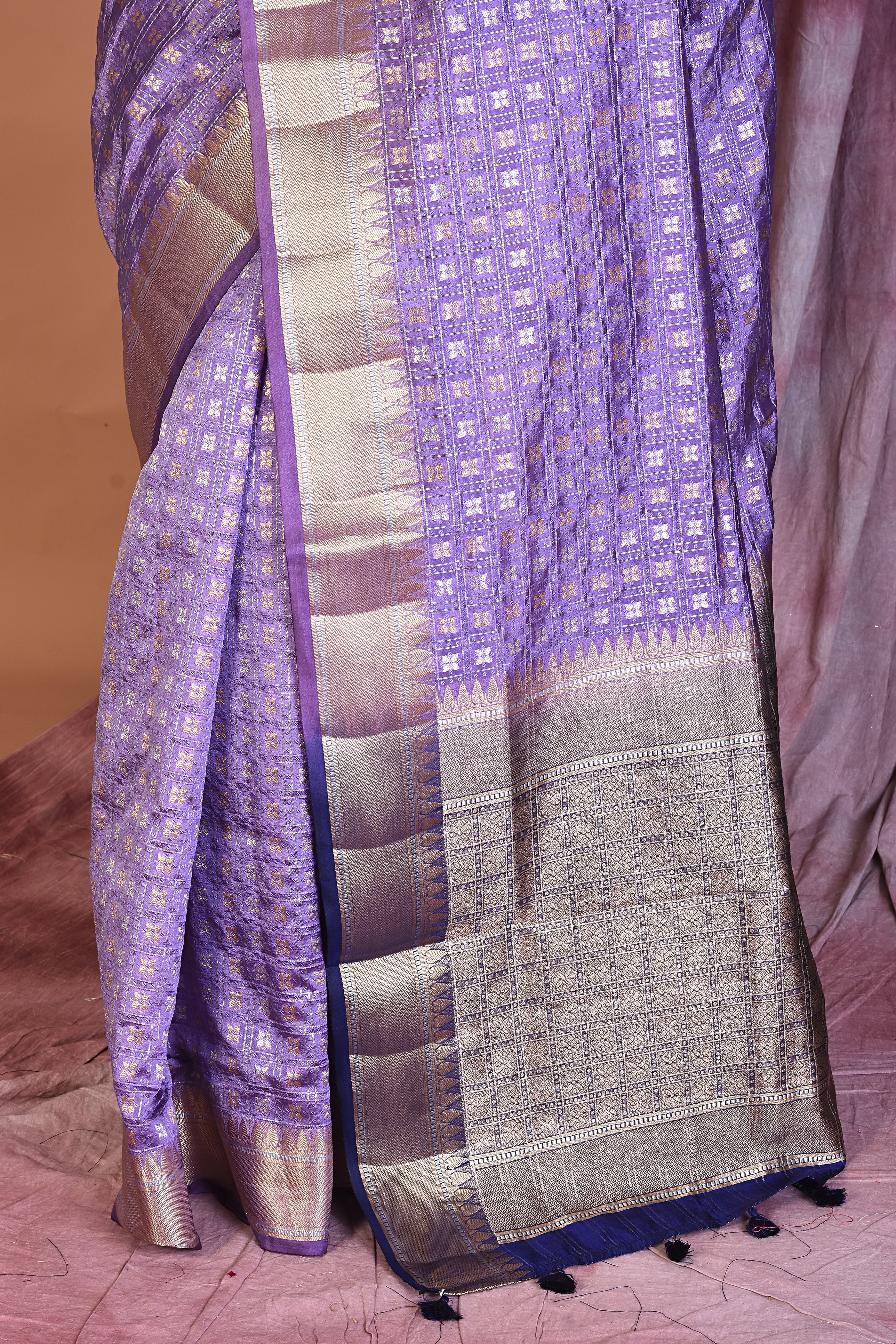 Lavender Blended Silk Saree with Golden Zari - Keya Seth Exclusive