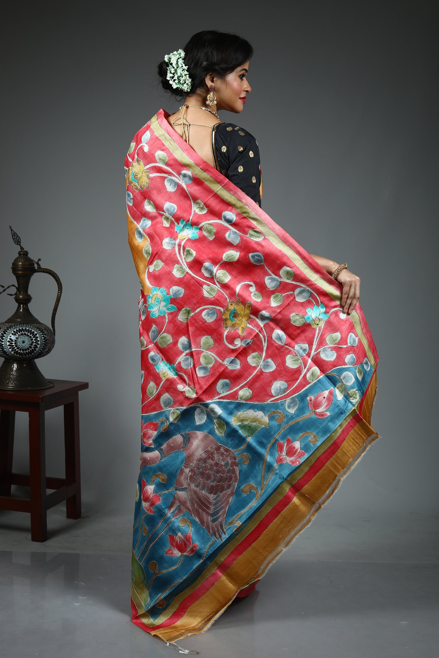 Yellow Tussar Saree