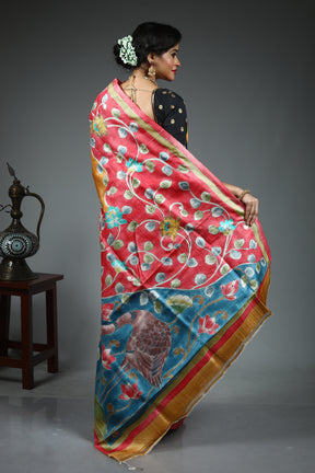 Yellow Tussar Saree