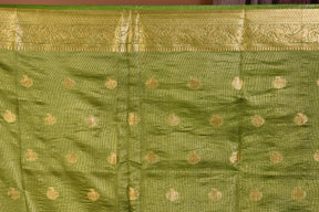 Green Blended Tissue Saree with Zari Work - Keya Seth Exclusive