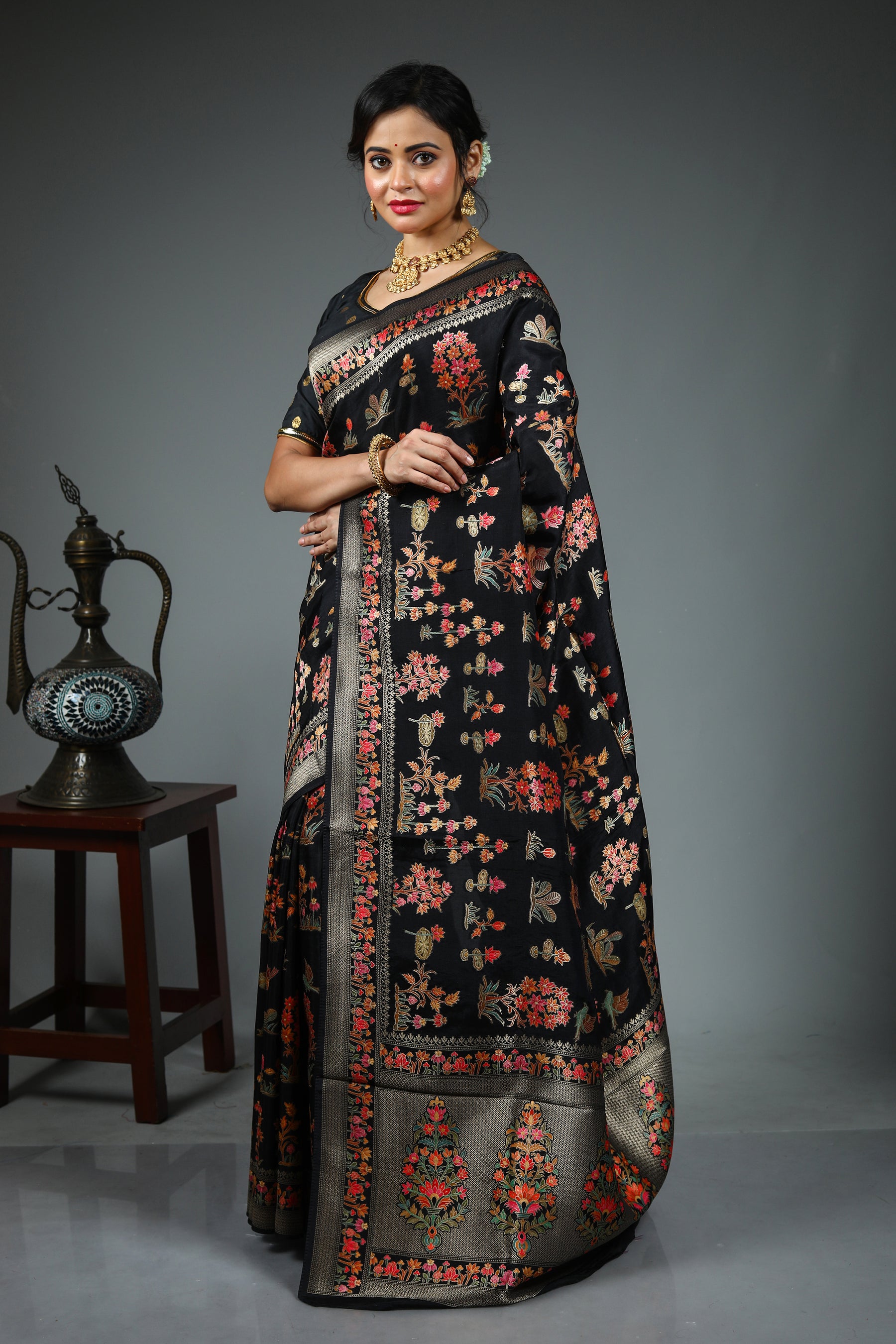 Black Viscose Saree