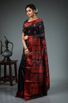 Black Pure Baluchari Saree