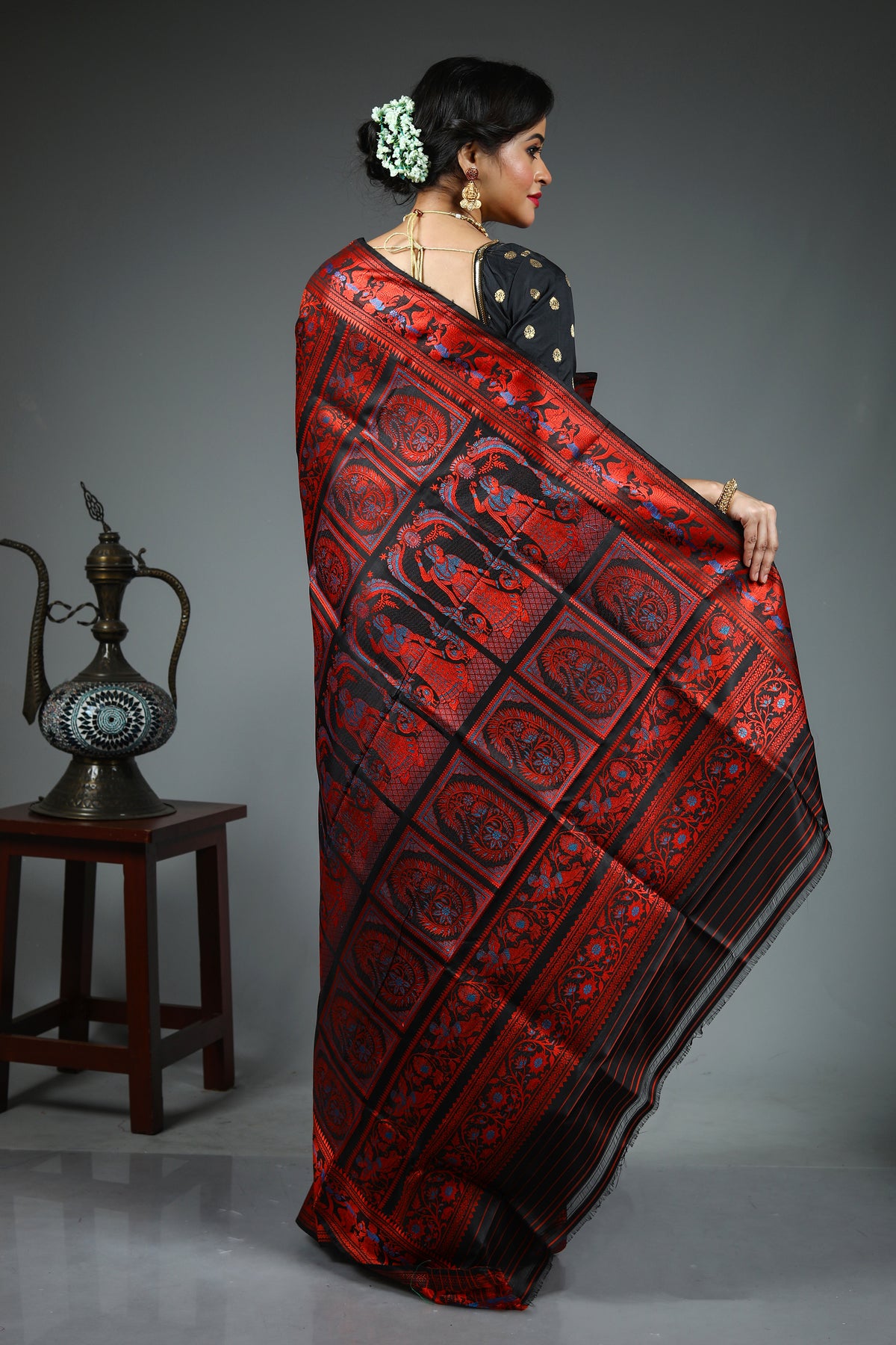 Black Pure Baluchari Saree