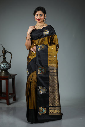 Olive Pure Gadwal Saree
