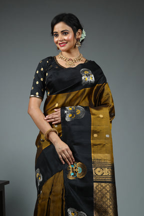 Olive Pure Gadwal Saree