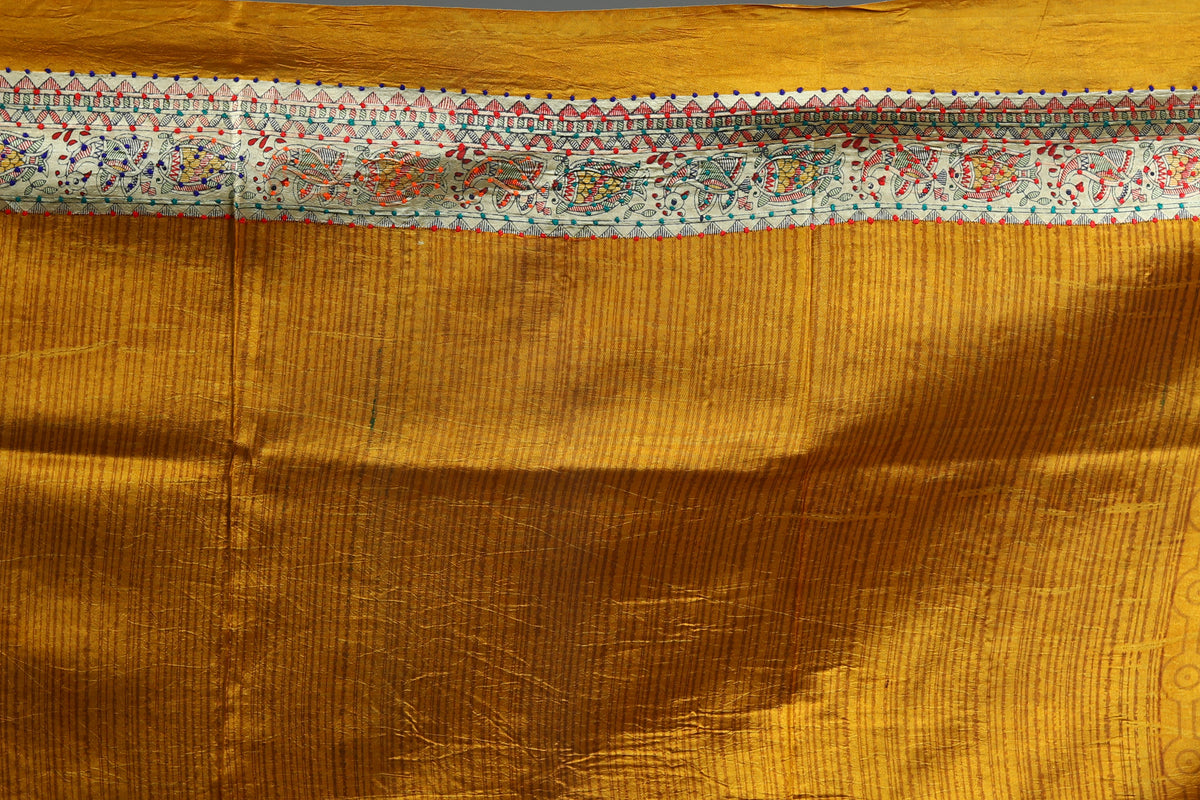 Yellow Pure Silk Saree