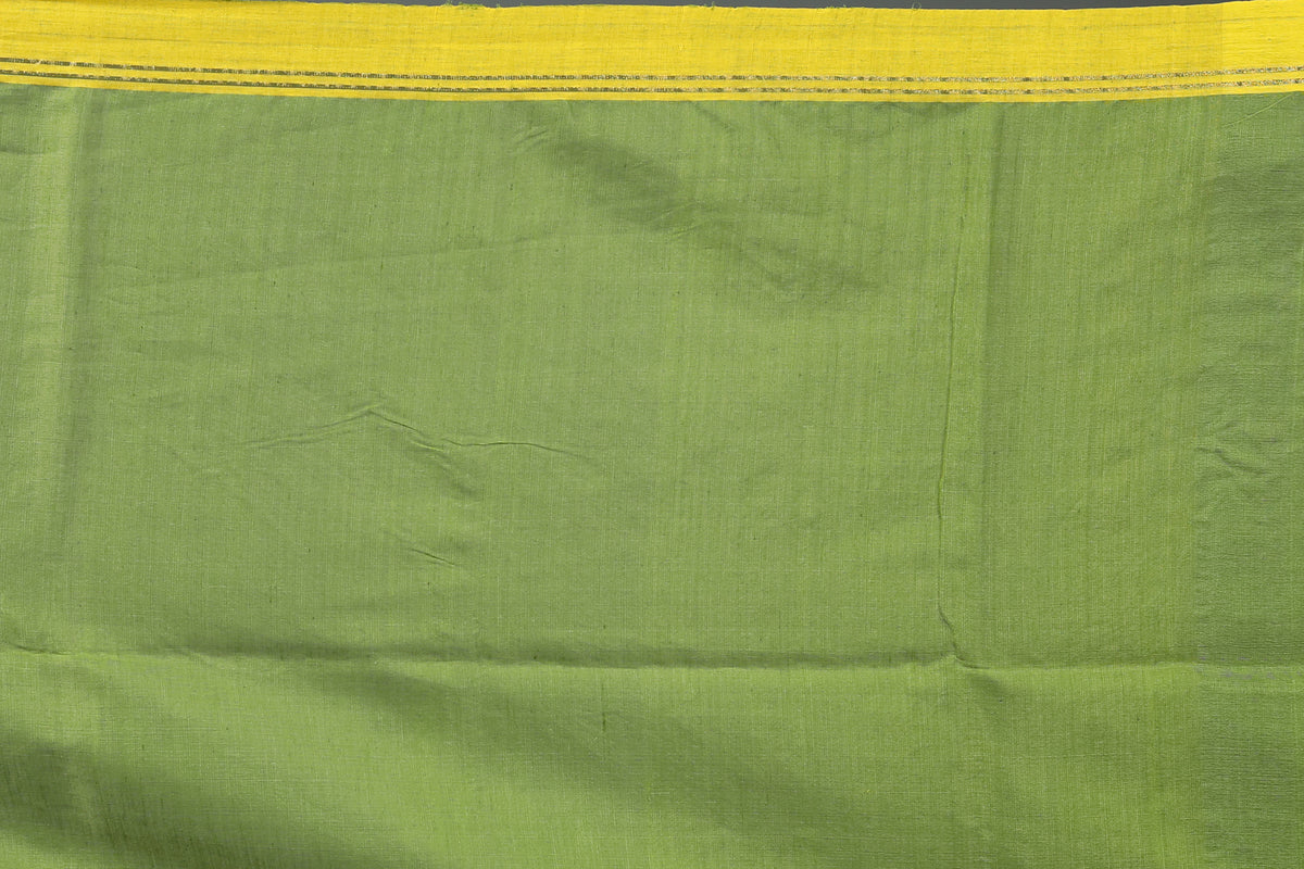 Parrot Green Pure Muslin Saree