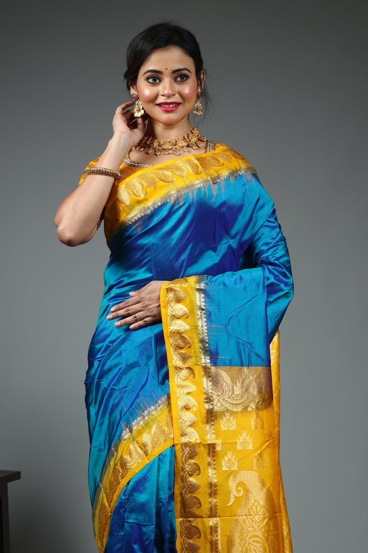 Blue Pure Kanjivaram Silk Saree
