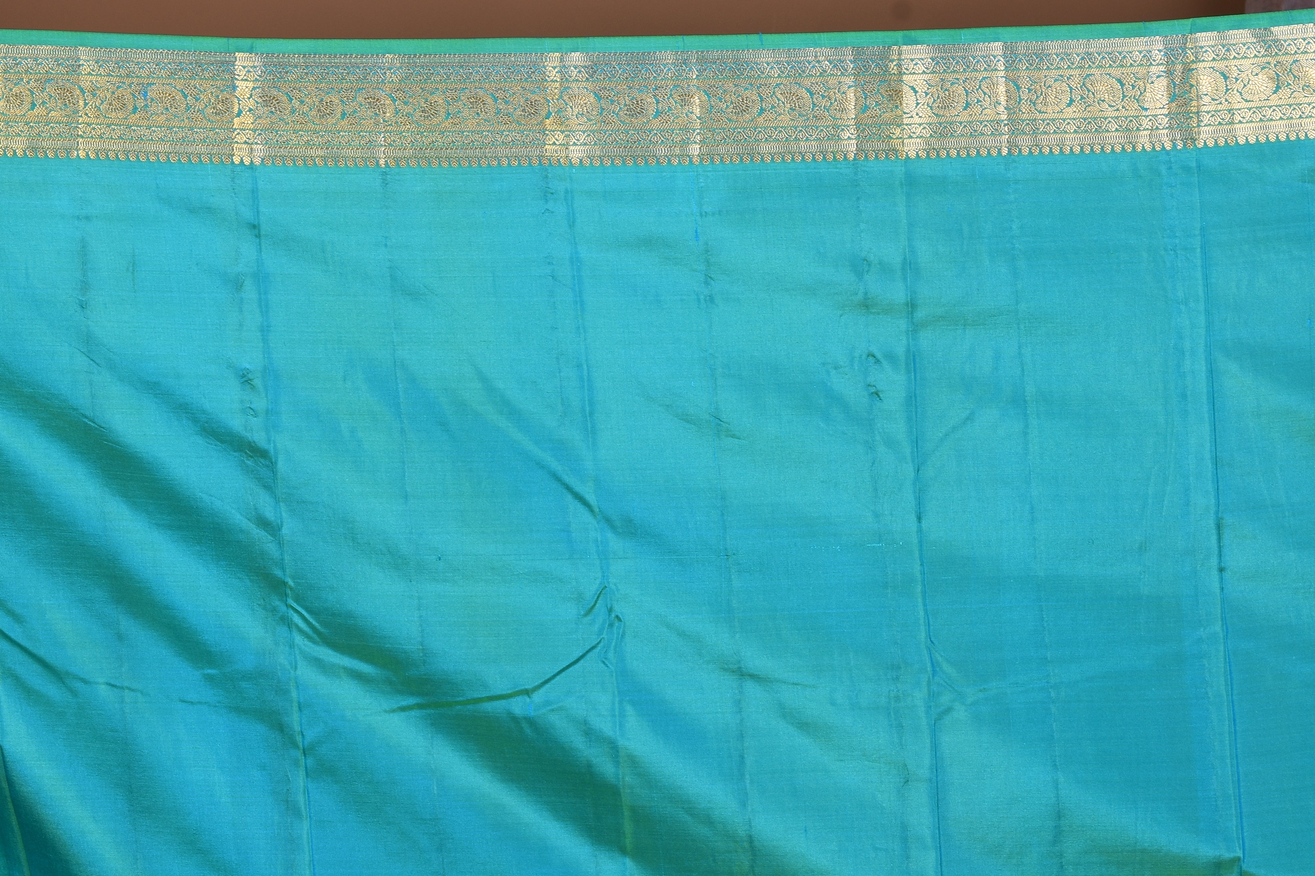 Sea Green Pure Kanjivaram Saree with Golden Borders - Keya Seth Exclusive