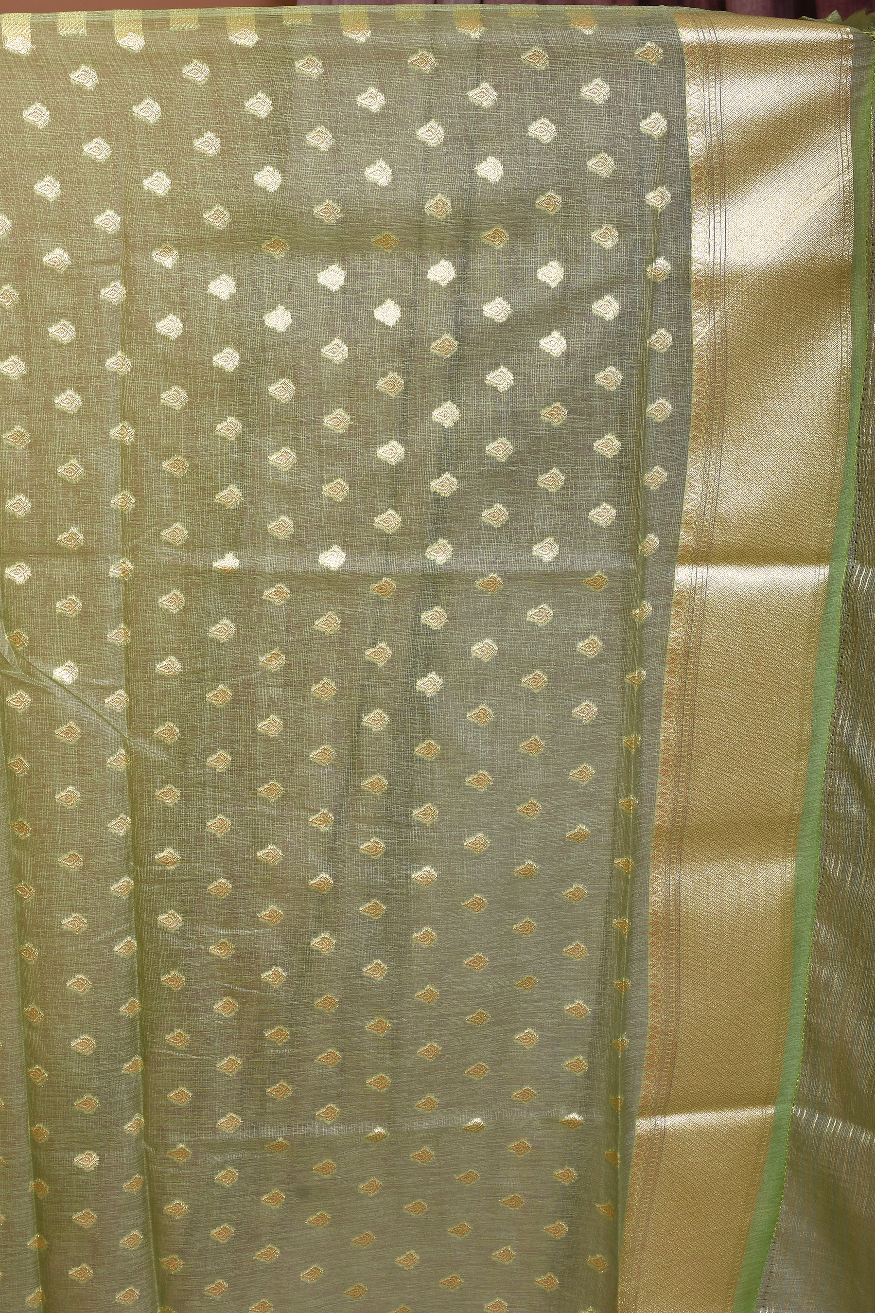 Green Blended Organza Saree with Zari Work - Keya Seth Exclusive