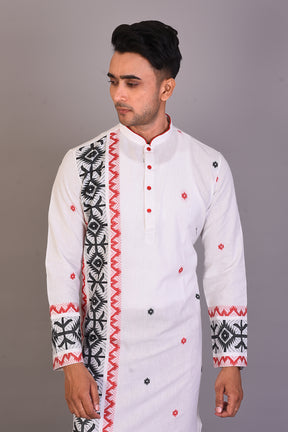 Long White Silk Kurta with Full Sleeves - Keya Seth Exclusive