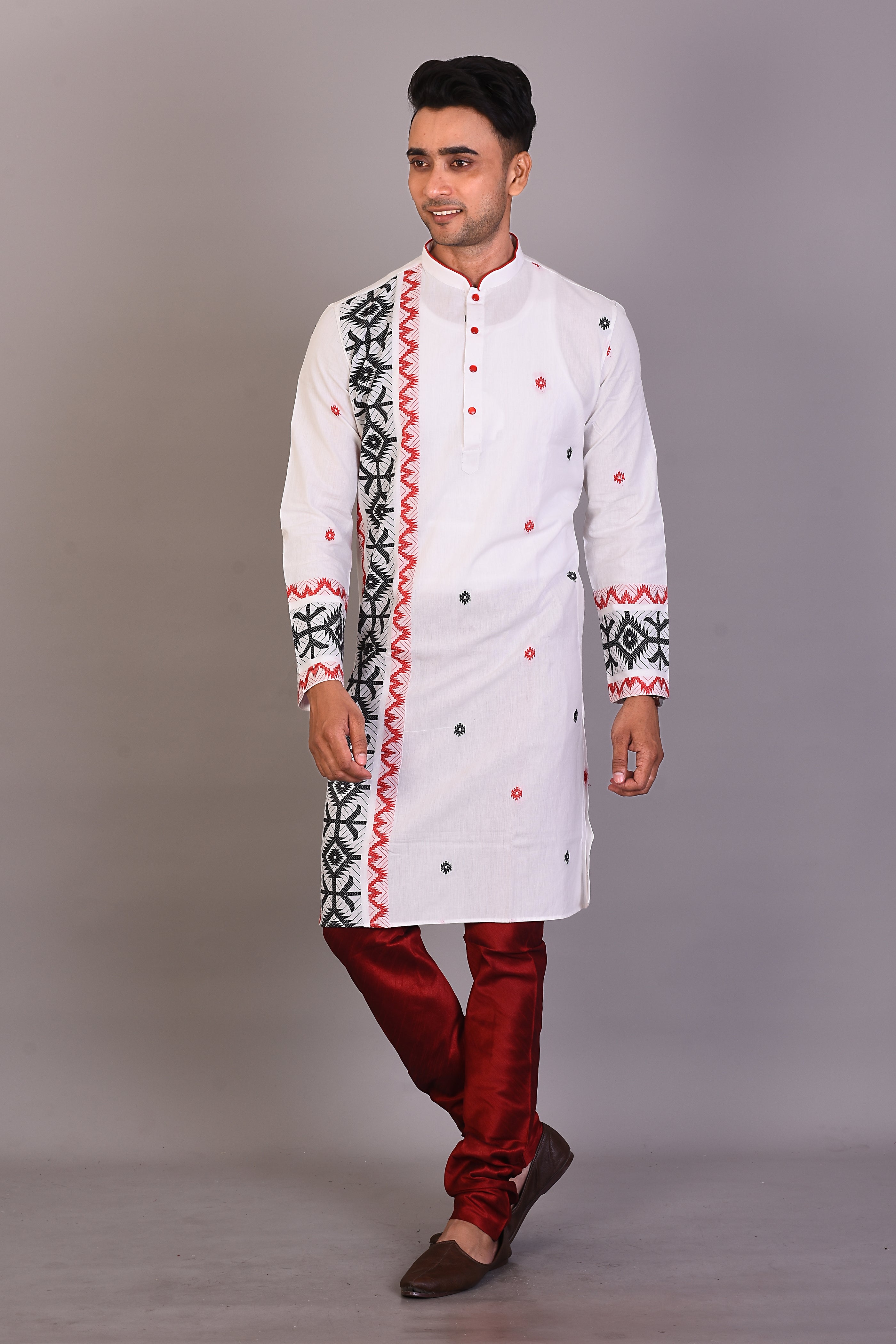 Long White Silk Kurta with Full Sleeves - Keya Seth Exclusive