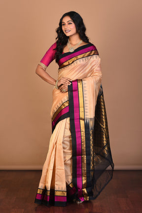 Beige Tissue Saree with Blouse Piece - Keya Seth Exclusive