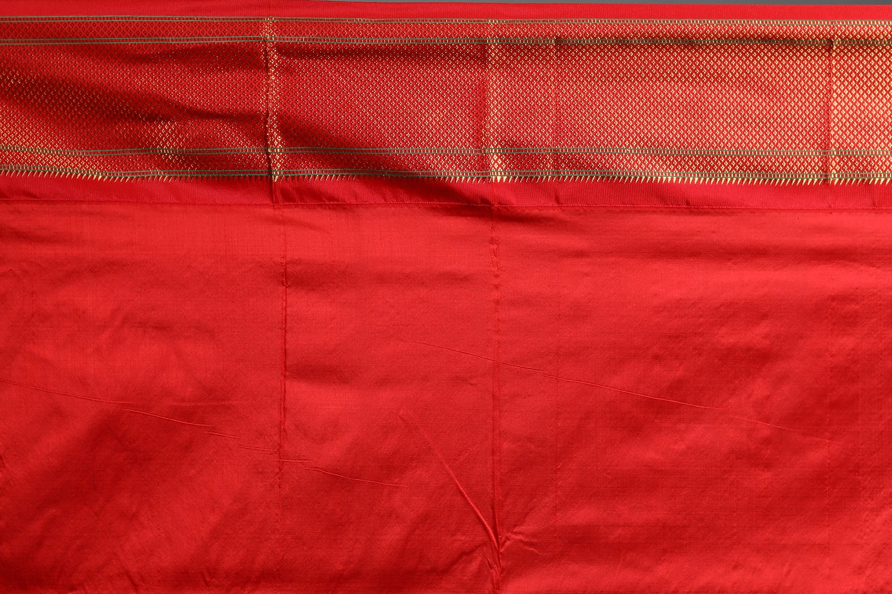 Dual Tone Olive Green Pure Katan Saree