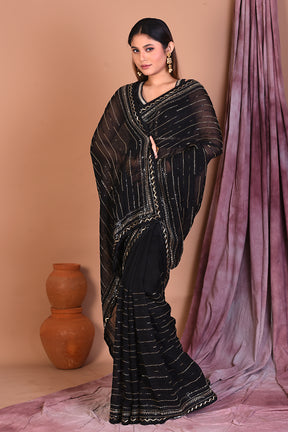 Black Jimmy Choo Saree - Keya Seth Exclusive