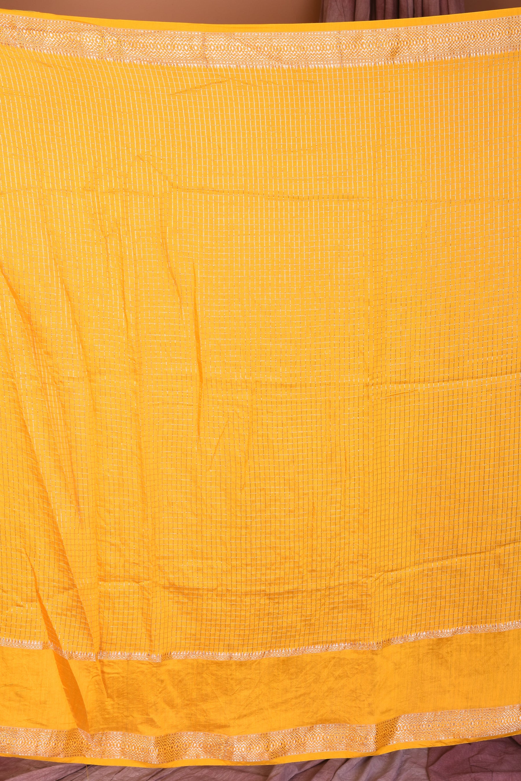 Yellow Blended Silk Saree with Zari Work - Keya Seth Exclusive