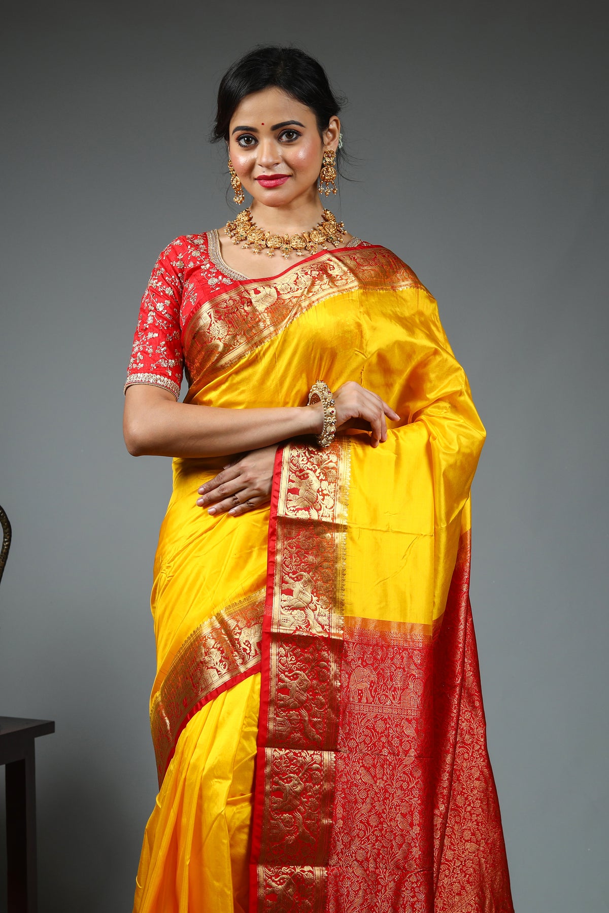 Yellow Pure Kanjivaram Saree