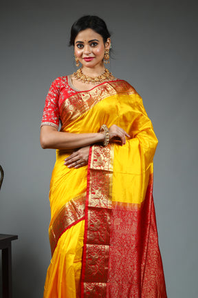 Yellow Pure Kanjivaram Saree