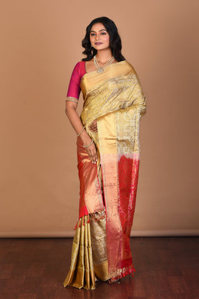 Off-white Arani Silk Saree with Blouse Piece - Keya Seth Exclusive