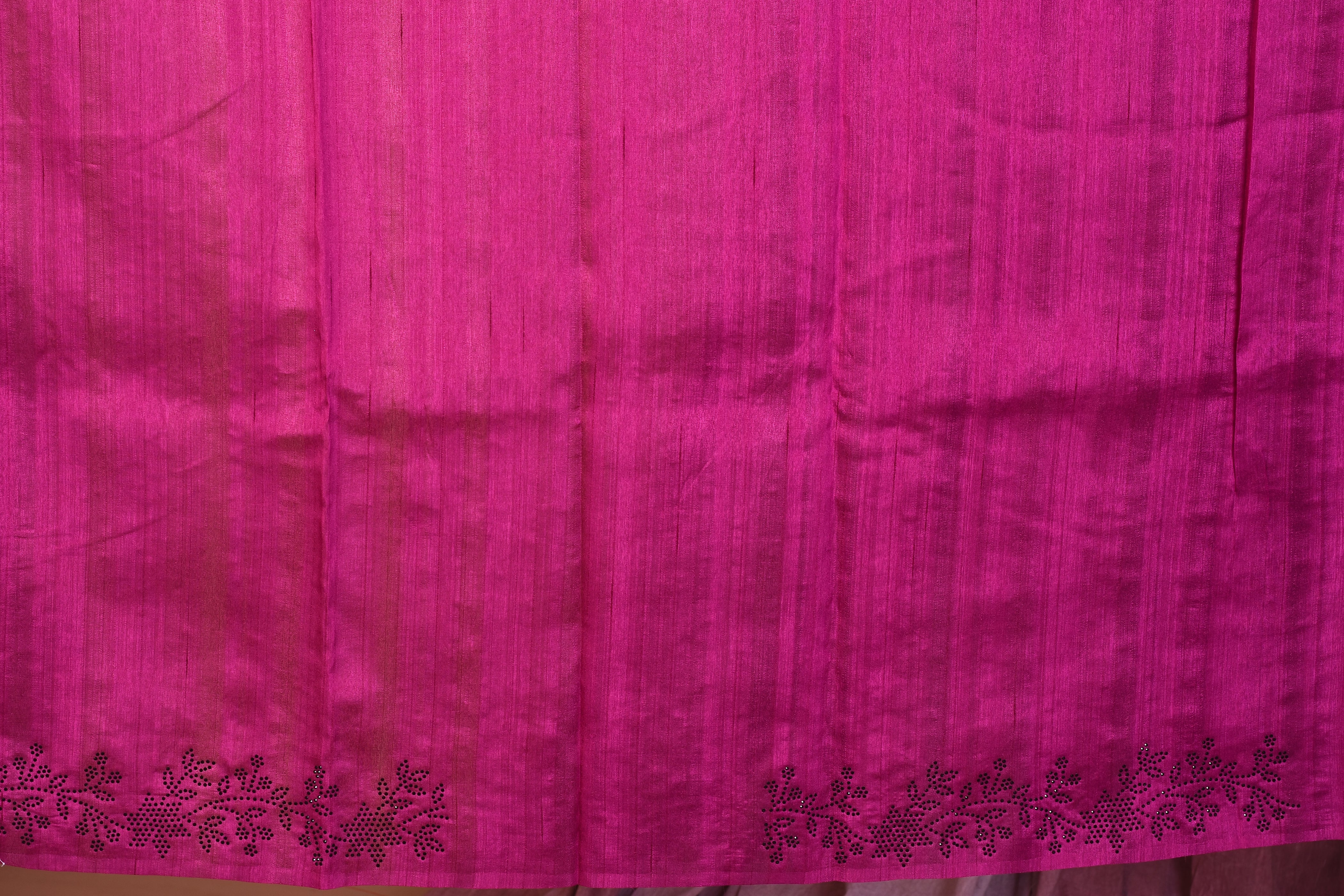 Magenta Blended Tussar Saree with Sequence - Keya Seth Exclusive