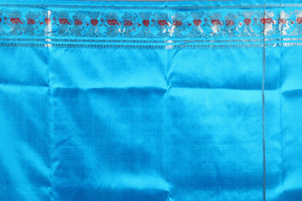 Blue Pure Baluchari Saree