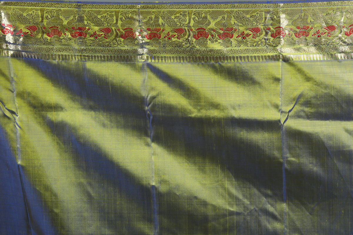 Olive Green Baluchari Saree